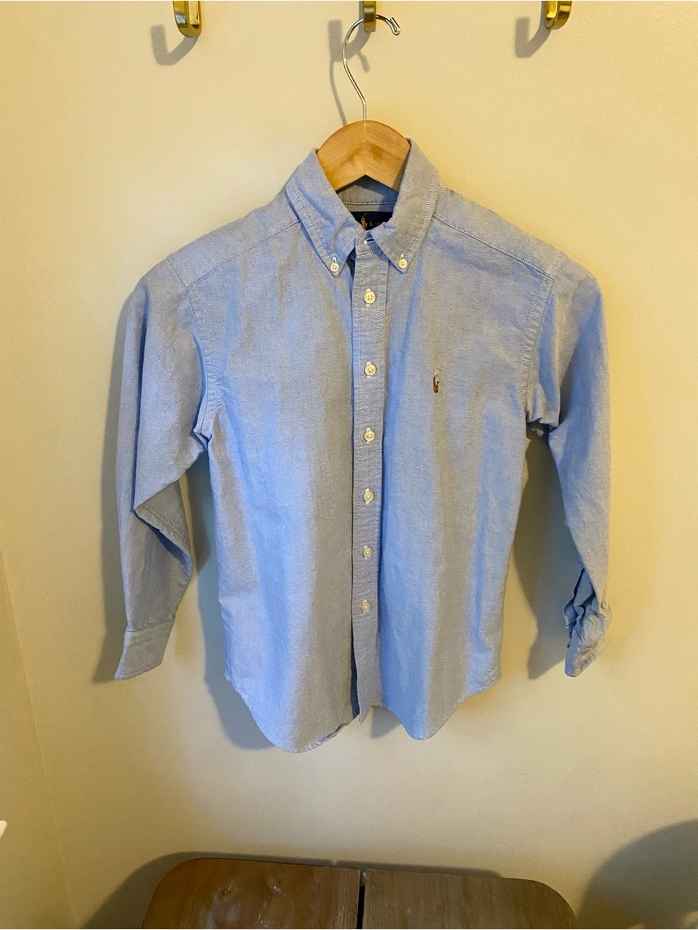 Ralph Lauren Light Blue Oxford Button-Down Shirt - 100% Cotton Boys